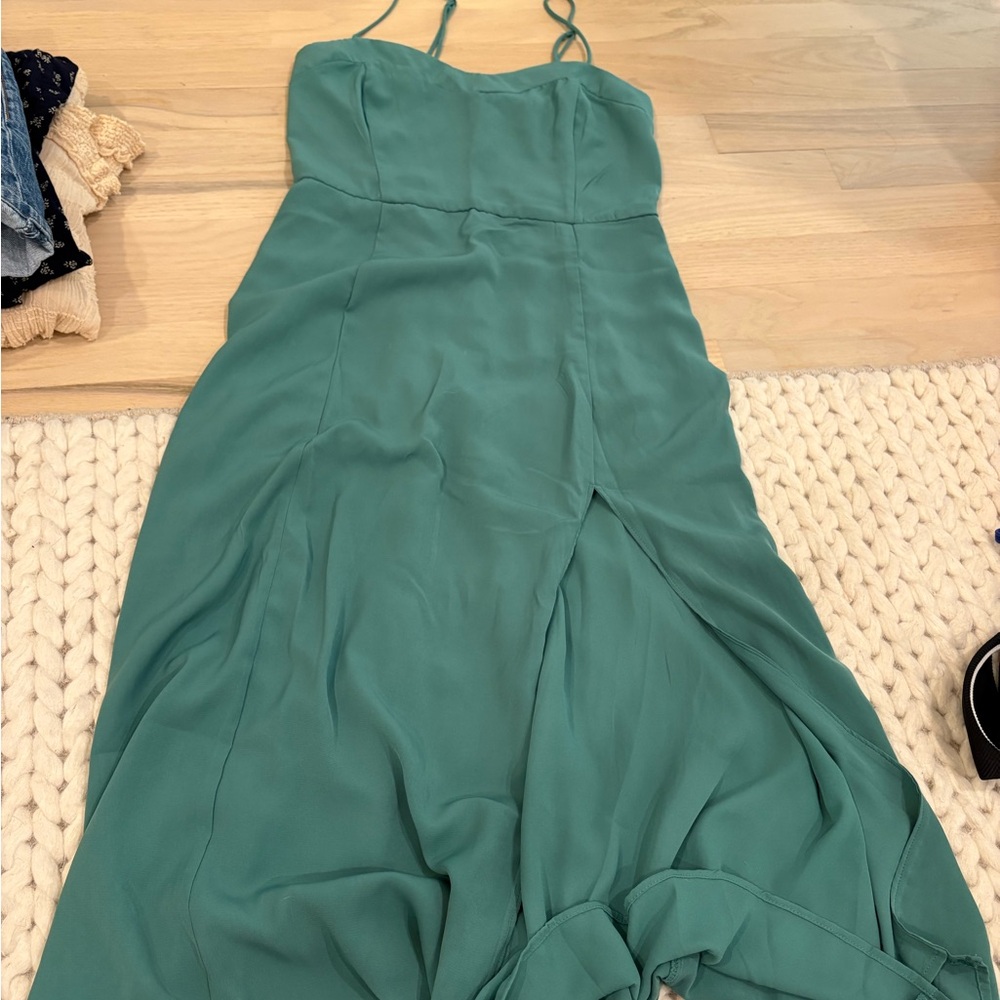 Abercrombie & Fitch Green Spaghetti Strap Sundress